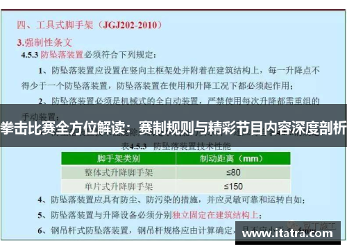 拳击比赛全方位解读：赛制规则与精彩节目内容深度剖析